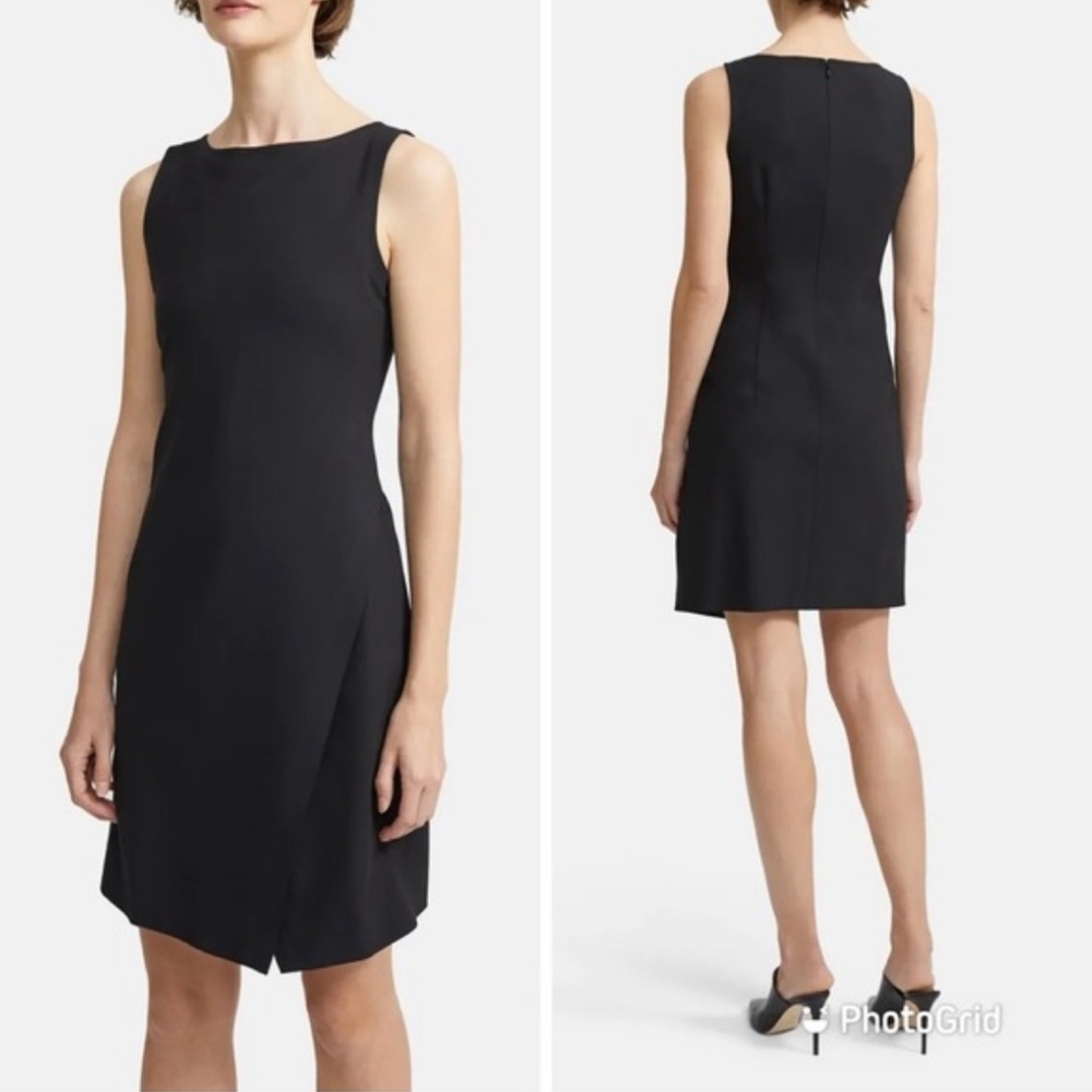 Theory Black “Risbana” Traceable Wool Sheeth Line… - image 1